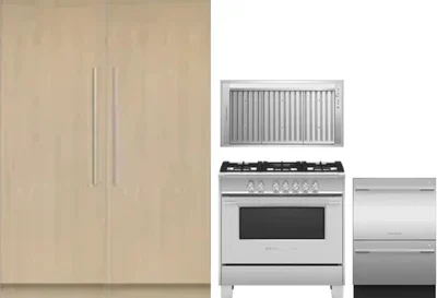 5 Piece Package Includes Refrigerator, Freezer, Range, Hood And Dishwasher